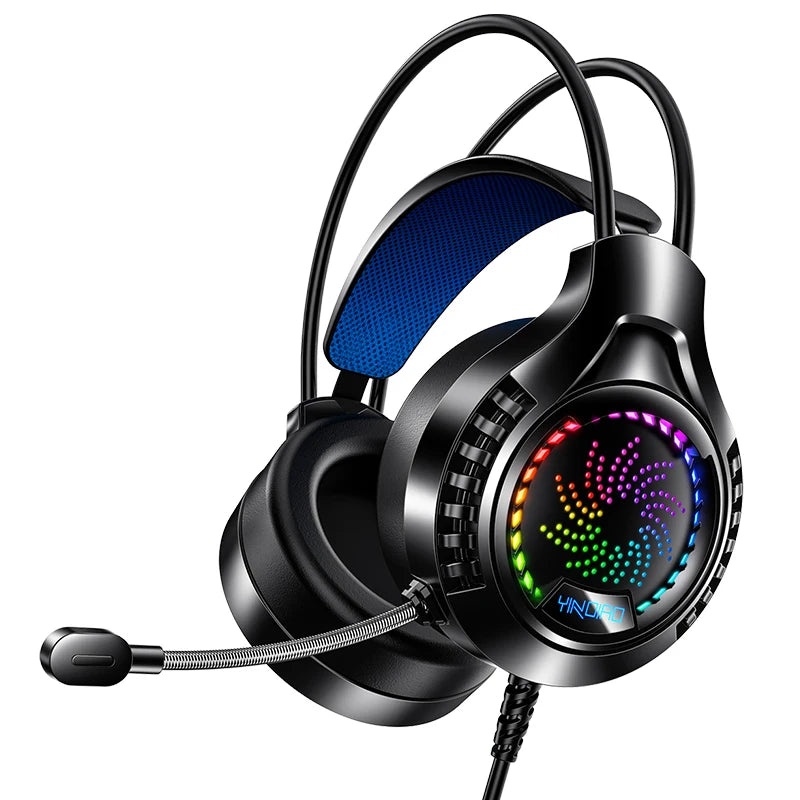 RGB Gaming Headset with Microphone 7.1 Surround HD Sound Stereo Dual 3.5mm USB  Wired Headphone For PS5 PC Laptop Phone
