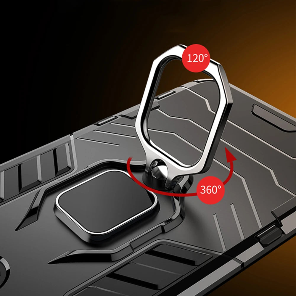 For Huawei P40 P 40 Pro Case Armor PC Cover Metal Ring Holder Phone Case For Huawei P40 Pro+ Plus Cover Shockproof Hard Bumper