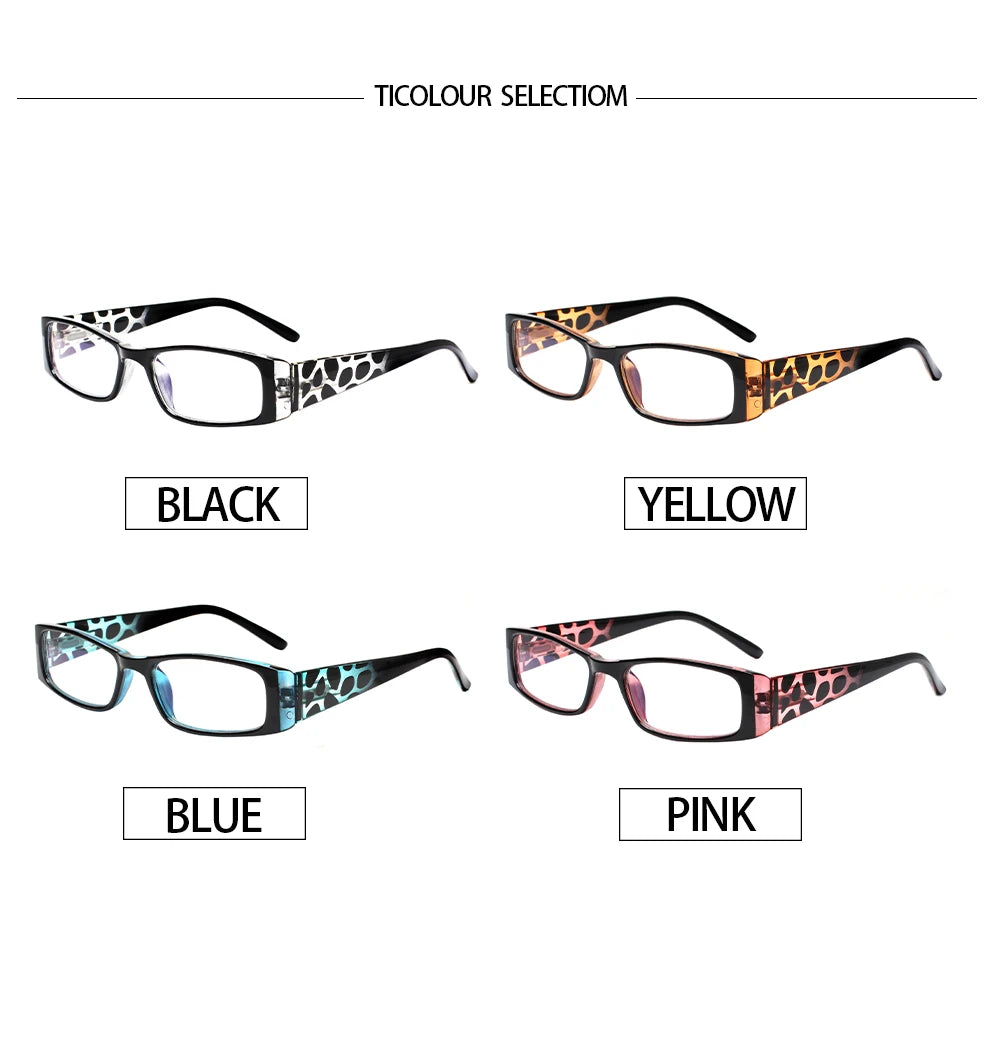 Reading Glasses Ladies Quality Fashion Rectangular Frame with Comfort Spring Hinge Reader Eyeglasses for Women 2.0 3.0 4.0 5.0