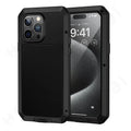 For iPhone 16 15 14 13 12 11 Pro Max X XR 8 7 Plus Aluminum Metal Tank Case Heavy Duty Shockproof Rugged Armor Cover Screen Film