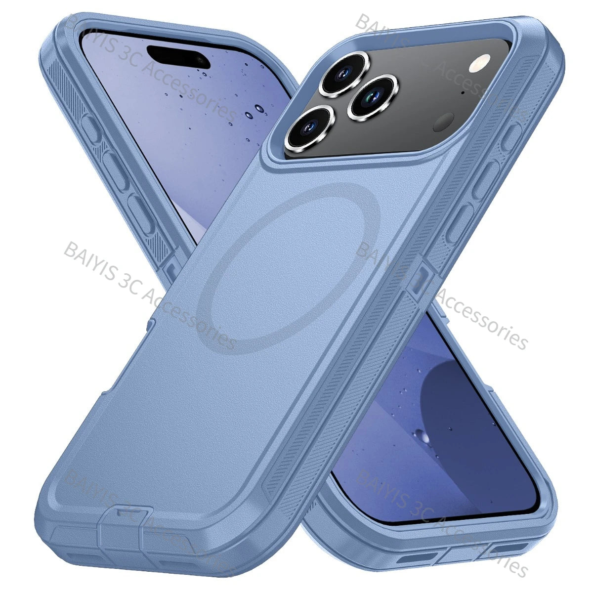 Heavy Duty Hybrid Defender 3-Layer Phone Case for iPhone 13 14 17 18 Pro Max 16 15 Plus Air for Magsafe Rugged Armor Cover Funda