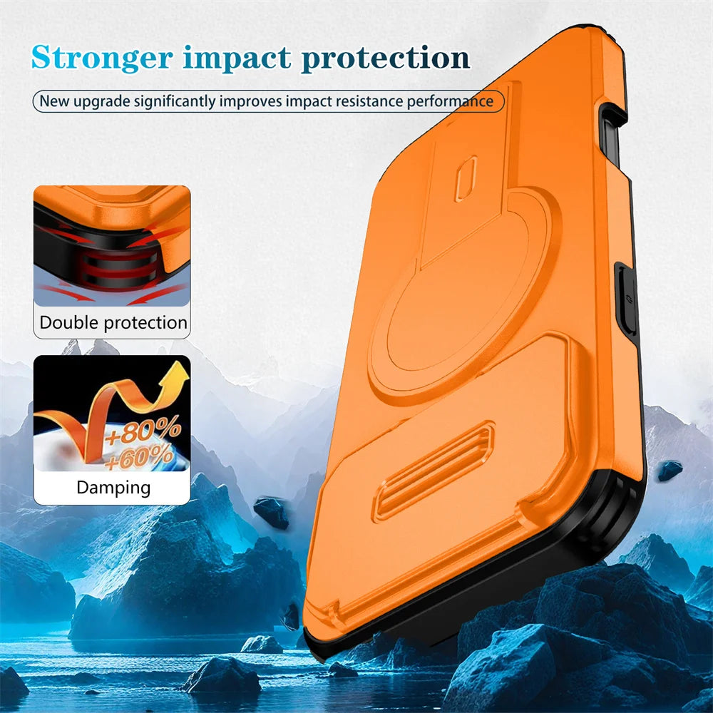 Shockproof Foldable Magnetic Stand Phone Case For iPhone 18 17 16 15 14 13 12 11 Pro Max Air 16E Full Body Lens Protection Cover