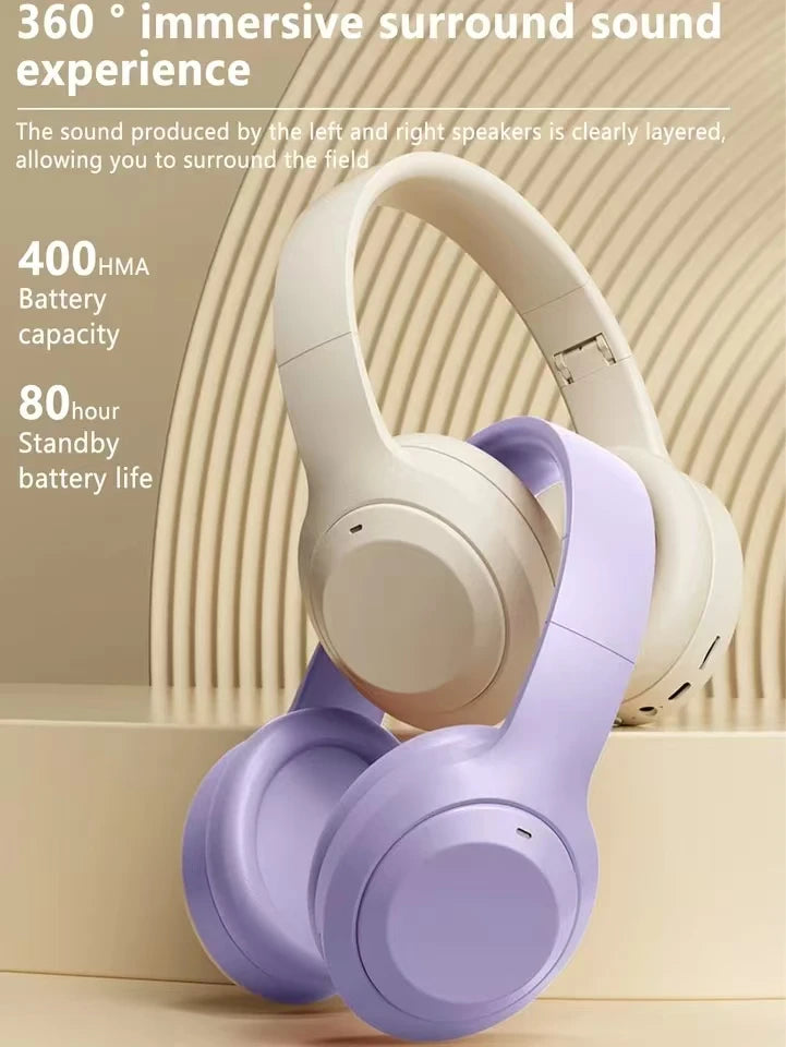 #Wireless Bluetooth 5.3 Headphones Over Ear HIFI Stereo Headsets True Sport Gamer Earphone TF/AUX Music Player with HD Mic Gifts