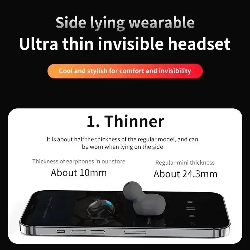 X55 Wireless Sleep Earphones - Invisible Bluetooth Earbuds for Side Sleepers, Passive Noise Reduction, Comfort All-Night