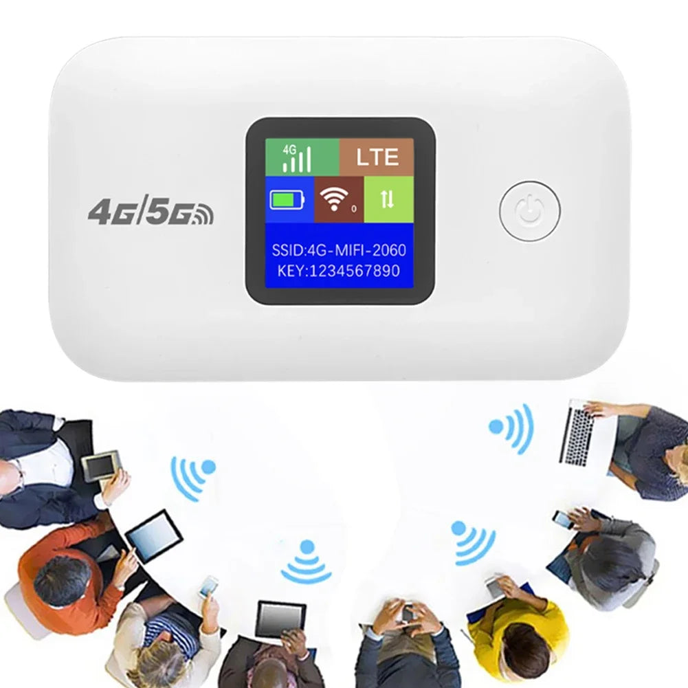 4G LTE Wireless Internet Router 3000mAh 150Mbps Modem Router Support 8 To 10 Users with SIM Card Slot for Home Office Car Travel