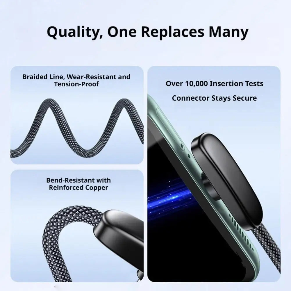 Type C Charging Cable 90 Degree Right Angle Braided Wire 100W Super Fast Charging Wear Resistant Data Cable For Mobile Gaming