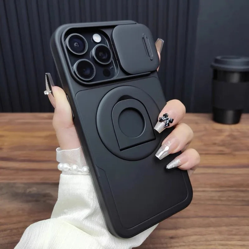 Shockproof Heavy Duty Armor 2N1 Phone Case for IPhone 16 Pro Max 15 14 13 Magnetic 360° Ring Holder Stand Bumper Otter Cover Box
