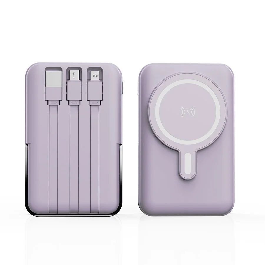 10000mAh Wireless Magnetic Power Bank Portable 22.5W Fast Charging For All Smartphones Mobile Power with Back Clip and Bracket Desktop Charger
