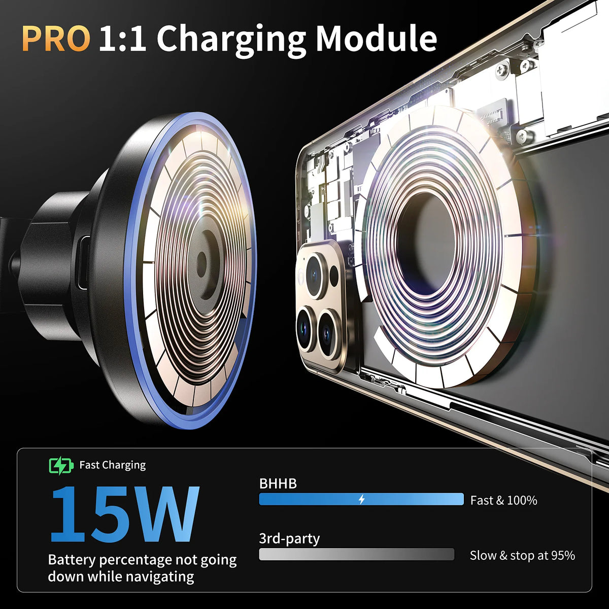 for MagSafe Car Mount Charger, 15W Magnetic Wireless Car Charger,Universal Car Wireless Charger Mount for iPhone 17/16/15/14/13