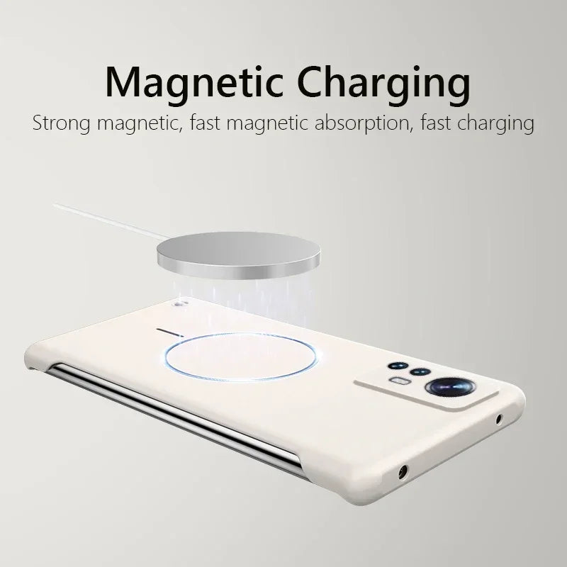 For Xiaomi 12  Frameless Magnetic Wireless Charging Phone Case For Xiaomi 12 Pro 12X Xiaomi12Pro 5G Slim Hard Back Cover
