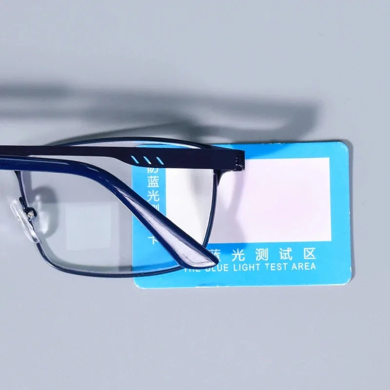 +0.75 1.25 1.5 1.75 2.0 2.25 2.75 Anti Blue Mens Glasses Men Square Metal Large Frame Reading Presbyopia Glasses Gafas Lectura