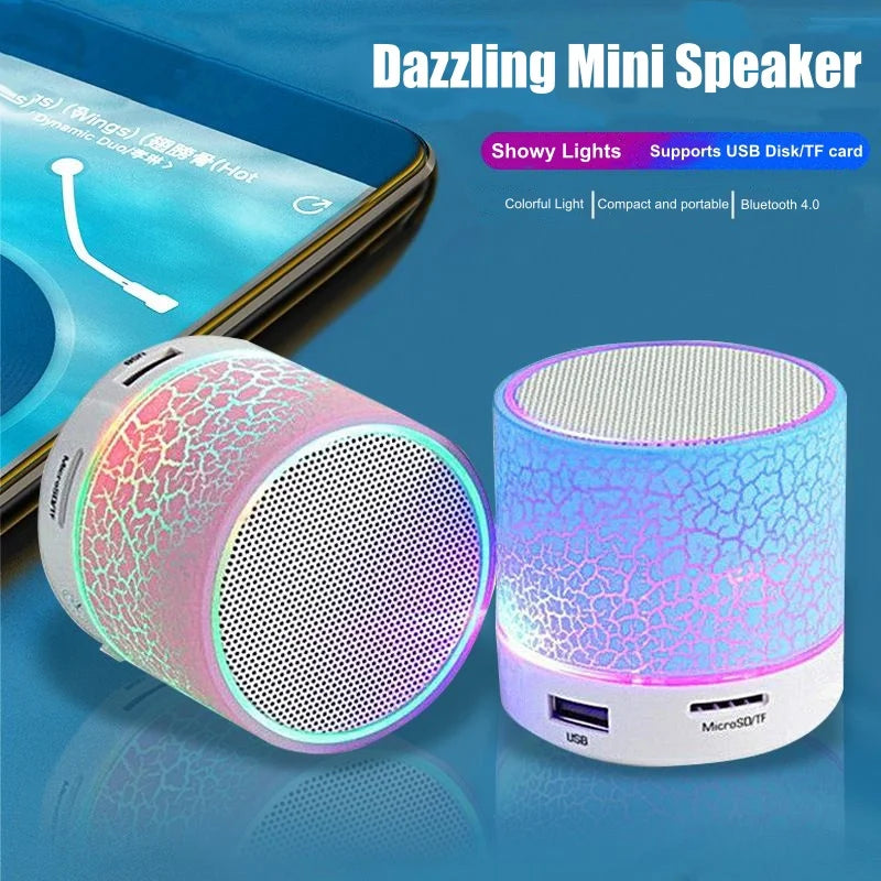 Mini Bluetooth Speaker Wireless Loud Speaker Crack LED SD Card USB Subwoofer Portable MP3 Music Sound Column For Computer Laptop