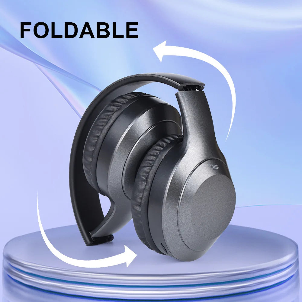 Over Ear HIFI Stereo Headsets Wireless Bluetooth Headphones Sports Gaming Earphones with HD Mic Support TF/AUX Noise Reduction