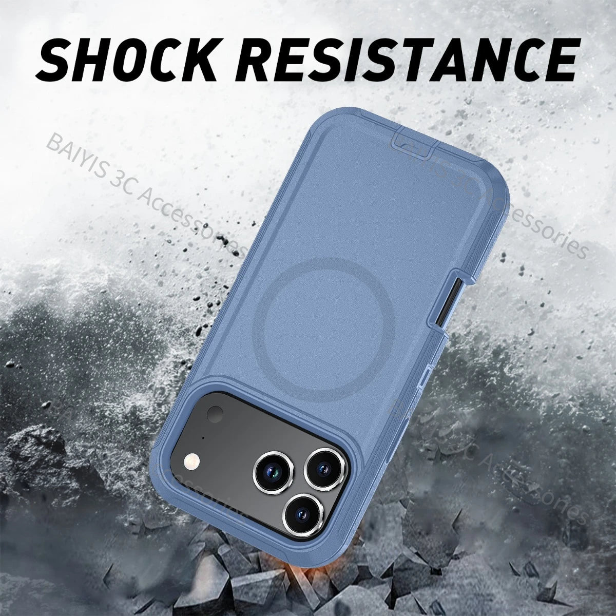 Heavy Duty Hybrid Defender 3-Layer Phone Case for iPhone 13 14 17 18 Pro Max 16 15 Plus Air for Magsafe Rugged Armor Cover Funda