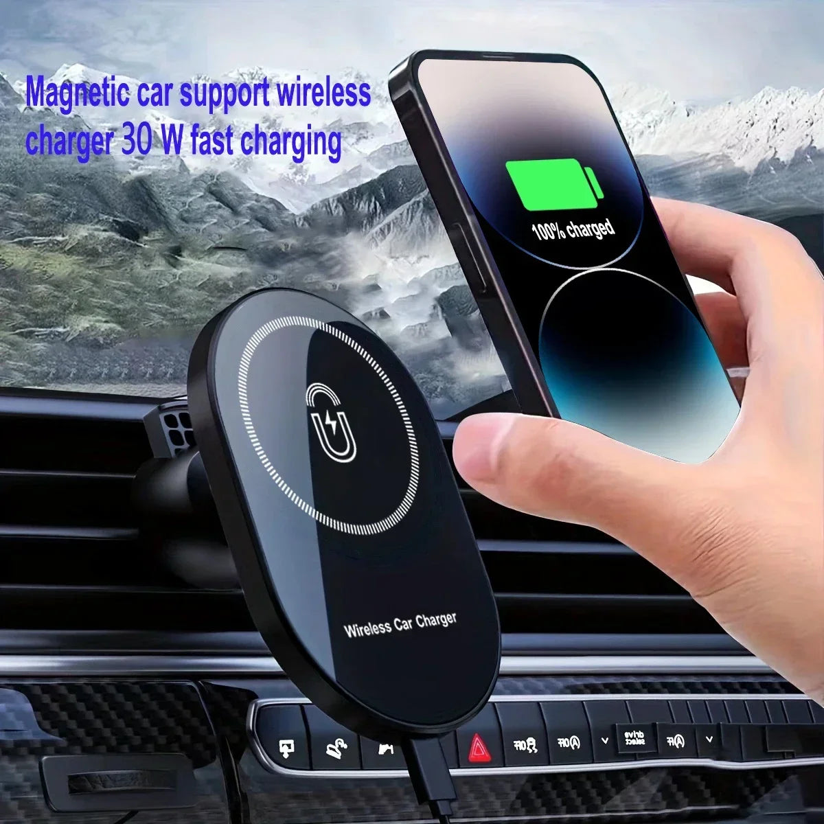 15W Magnetic Car Wireless Chargers Air Vent Phone Holder For Magsafe iPhone 17 16 15 14 13 12 Pro Max Car Fast Charging Stand