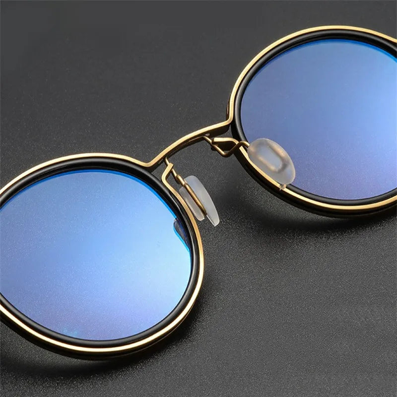 Reading Glasses Men High Quality Round Alloy Magnifying Glasses Eye Prescription 0 To +4 Clear Lens Anti Blue Light Glasses New