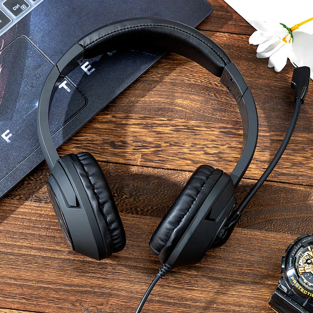 USB Headset with Mic Mute for PC 3.5mm Business Headphones with Rotatable Microphone Noise Cancelling