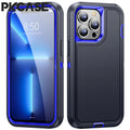 PKCASE Heavy Armor Shockproof Case For iPhone 18 17 Air 16 15 14 Plus 13 12 11 Pro Max Bracket Phone Cover For iPhone 16e