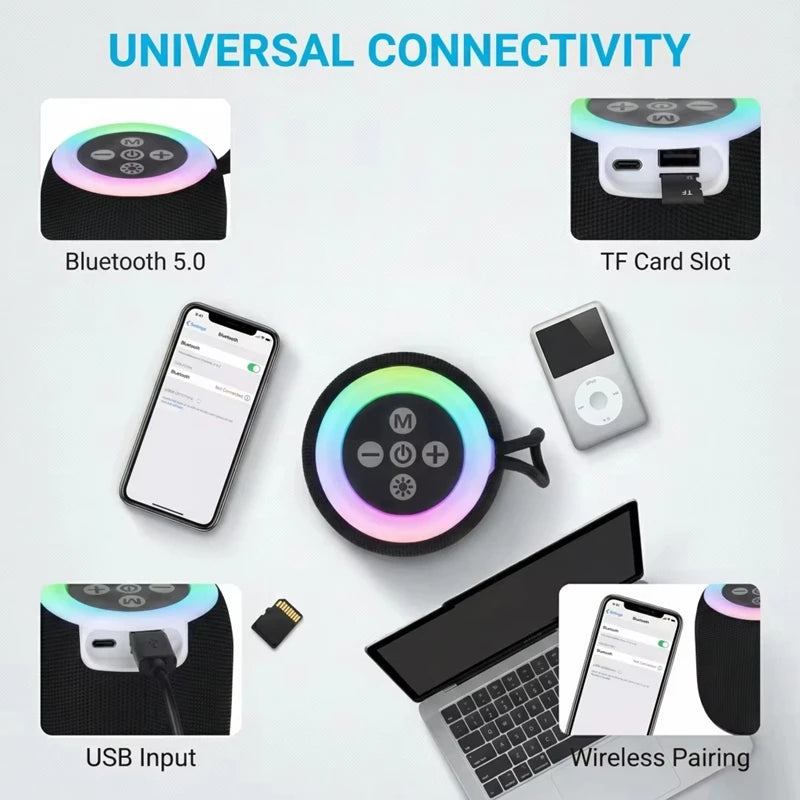Lenovo Mini Bluetooth Speaker with Lanyard Portable Outdoor Home Mini Speaker with Deep Bass Travel Essentials Valentines