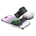 Foldable Magnetic 3-in-1 Wireless Charger, 15W Fast Charging Station for Smartphone Smartwatch Earbuds