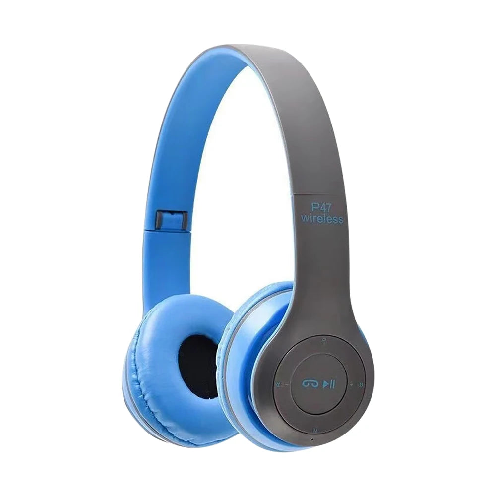 P47 Wireless Earphones 5.0 Bluetooth Headset Folding Series HiFi Stereo Bass Sports Game Headset With Mic For Mobile Phone Game