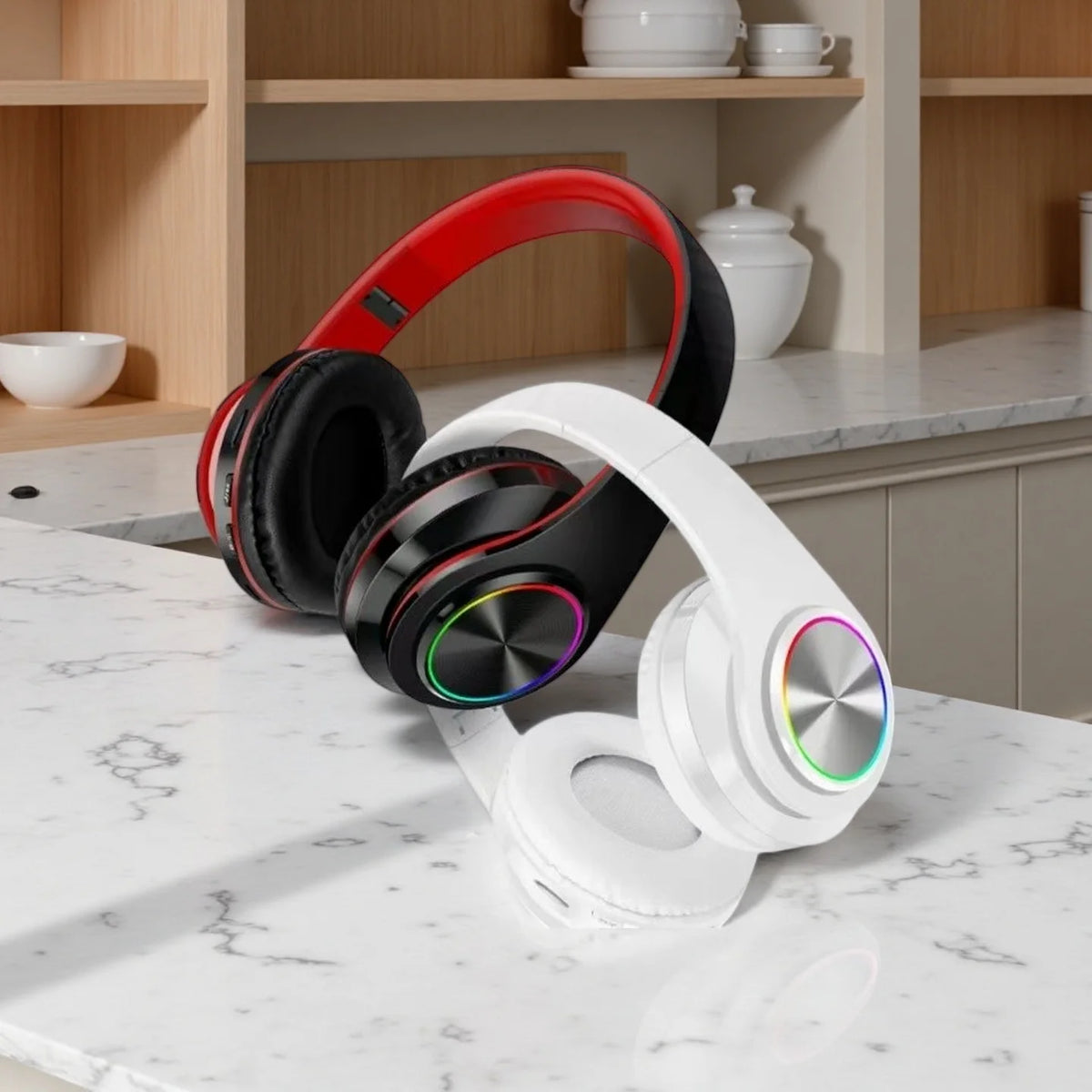 Bluetooth Headphones RGB Lighting Noise Cancellation Foldable Headsets Over Ear Stereo HIFI Sports Headset TF Music Player B39