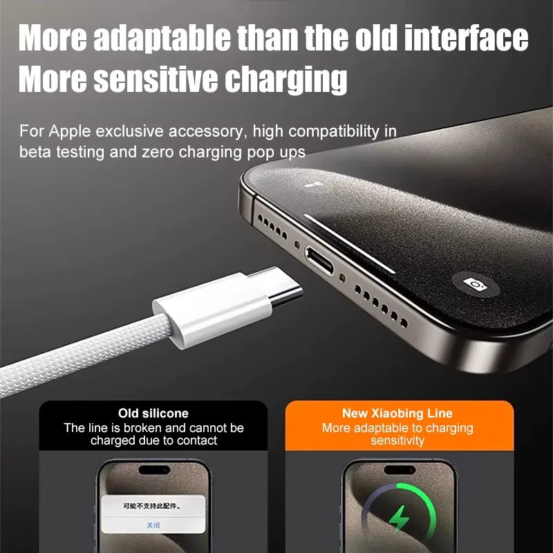 10Pcs 120W USB C Phone Cable For iPhone 16 15 17 Pro Max Plus Fast Charging Type-C Charge Braided Cables USB to Type C Data Line