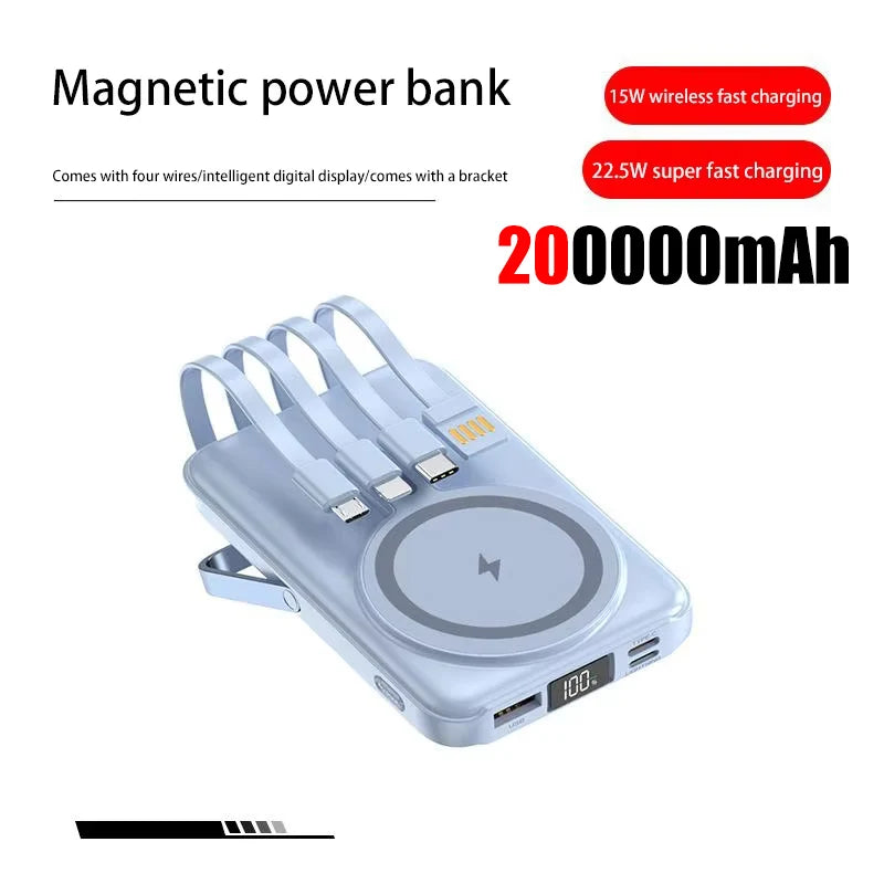 OnePlus Power Bank 200000mAh Portable Auxiliary Spare External Magnetic Battery Pack Wireless Charger For iPhone Xiaomi