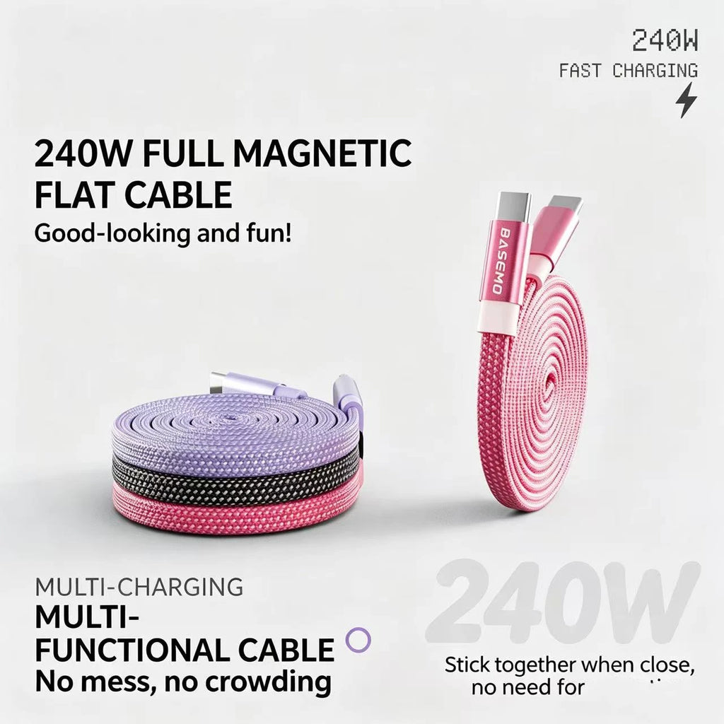 Magnetic 240W Fast Charger Cable USB C To C for Phone
