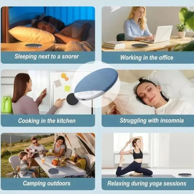 Mini Wireless Bluetooth Noise Sleep Speaker Under Pillow High Tech Sound Disc Portable Rechargeable Gift for Insomnia Relaxation