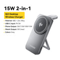 Essager 2-in-1 Wireless Charger Qi2 15W Magnetic Wireless Charging Stand For iPhone 17 16 15 14 Pro AirPods iWatch 8 9 Charger