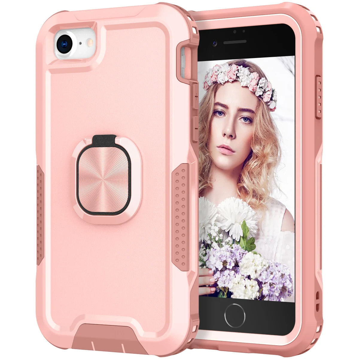 Heavy Duty Drop Protection Kickstand Rugged Shockproof/Dust Proof 3-Layer Phone Case For iPhone 6 6S/7/8/SE 2020 2022
