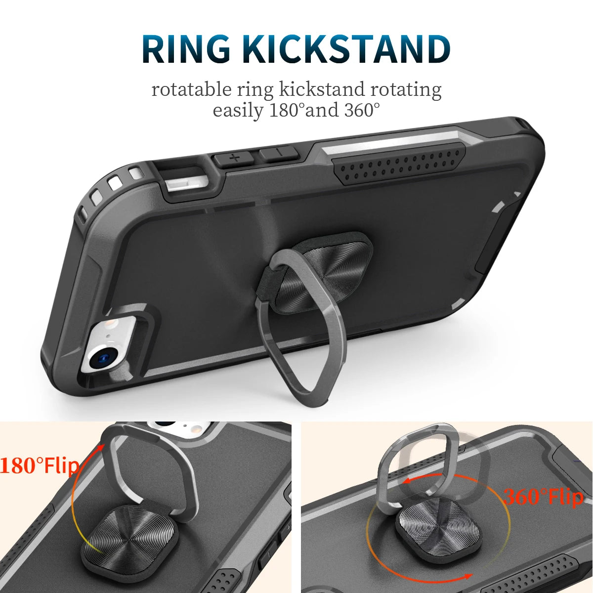 Heavy Duty Drop Protection Kickstand Rugged Shockproof/Dust Proof 3-Layer Phone Case For iPhone 6 6S/7/8/SE 2020 2022