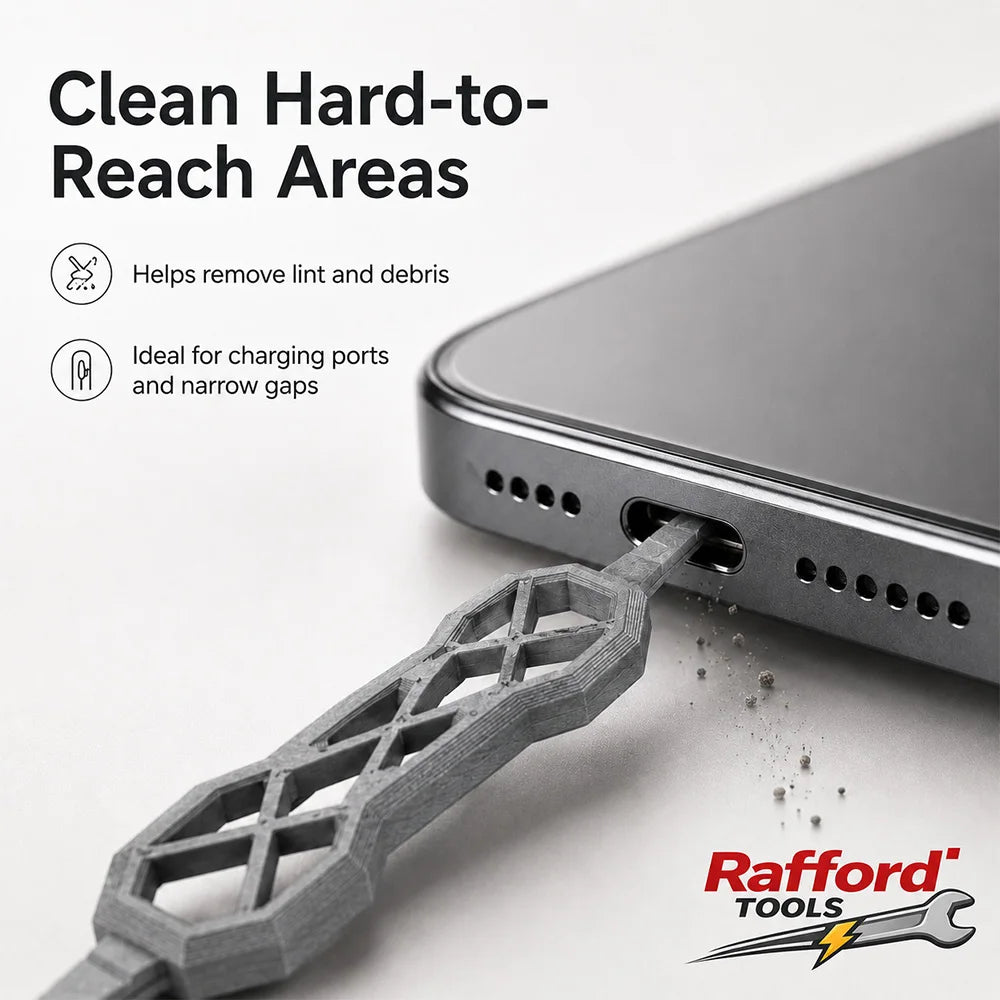 Rafford Portable Charging Port Cleaner, Dual-End USB C Phone Dust Remover Tool for USB-A USB-B USB-C