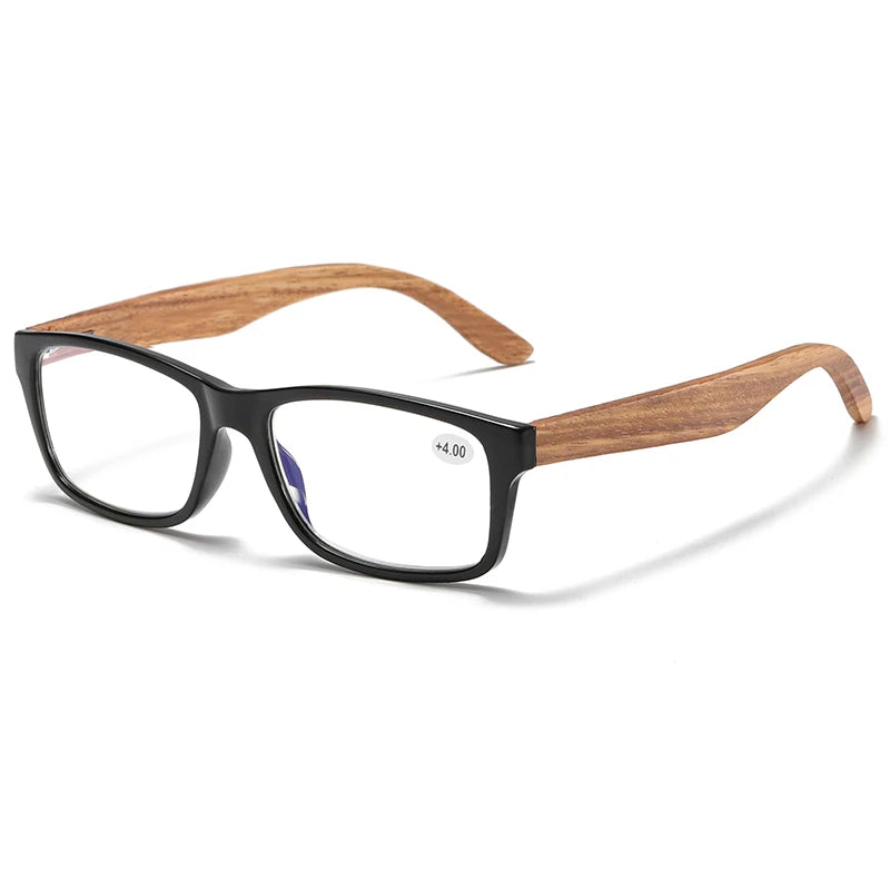 GM-Retro Anti-Blue Reading Glasses, Fashionable Future, Bamboo and Wood Reading Glasses for Men and Women, Reading Glasses