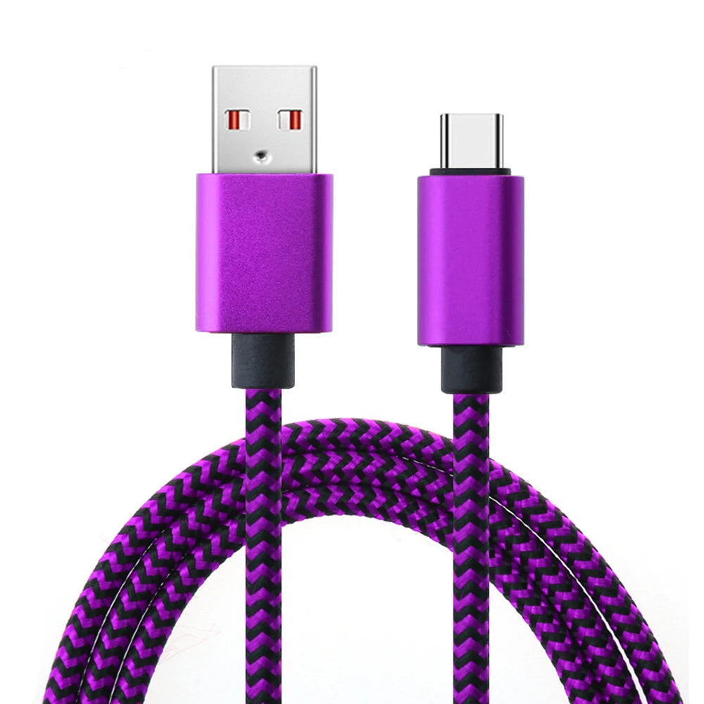 3M USB A To Type C Cable Date Sync Line 3A Mobile Phone Fast Charger Cable Braided Wire Charger Cable For Xiaomi Huawei Android