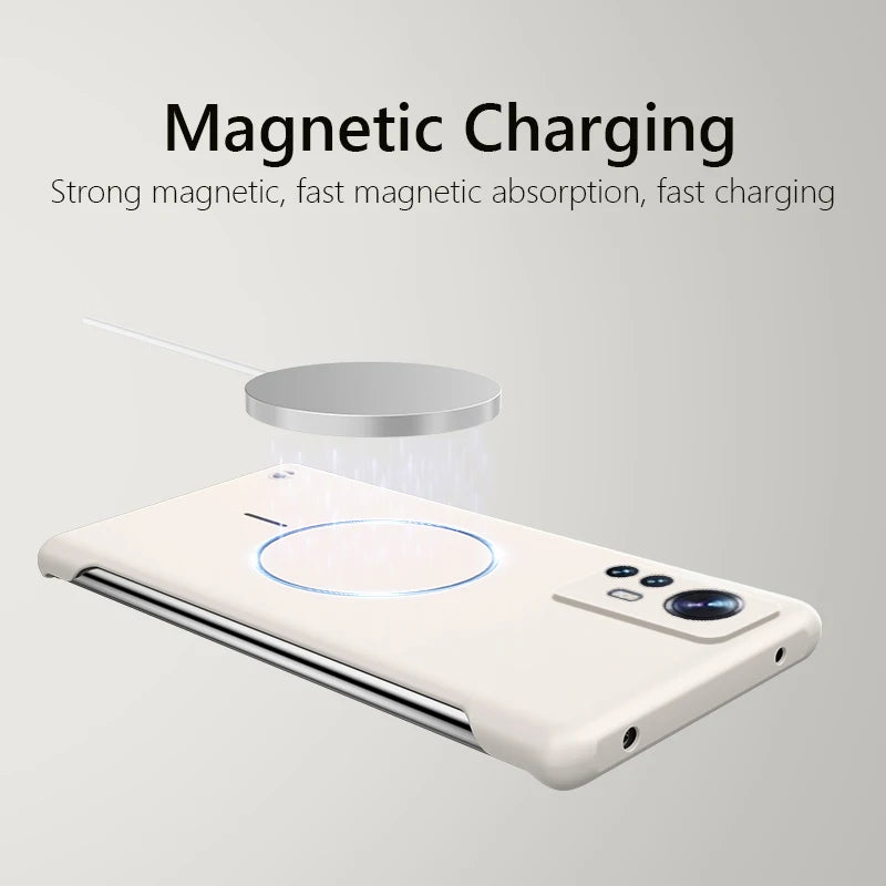 For Magsafe Frameless Magnetic Wireless Charging Phone Case For Xiaomi 12 Pro 12X Xiaomi12 Pro 5G Slim Hard Back Cover