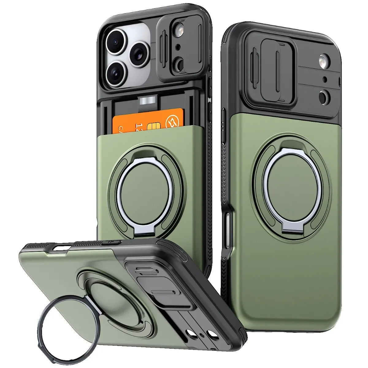 Heavy Duty Wallet Case for IPhone 18 17 16 15 14 13 12 Pro Max 17E 16E Shockproof Armor & Card Stand Holder Cover