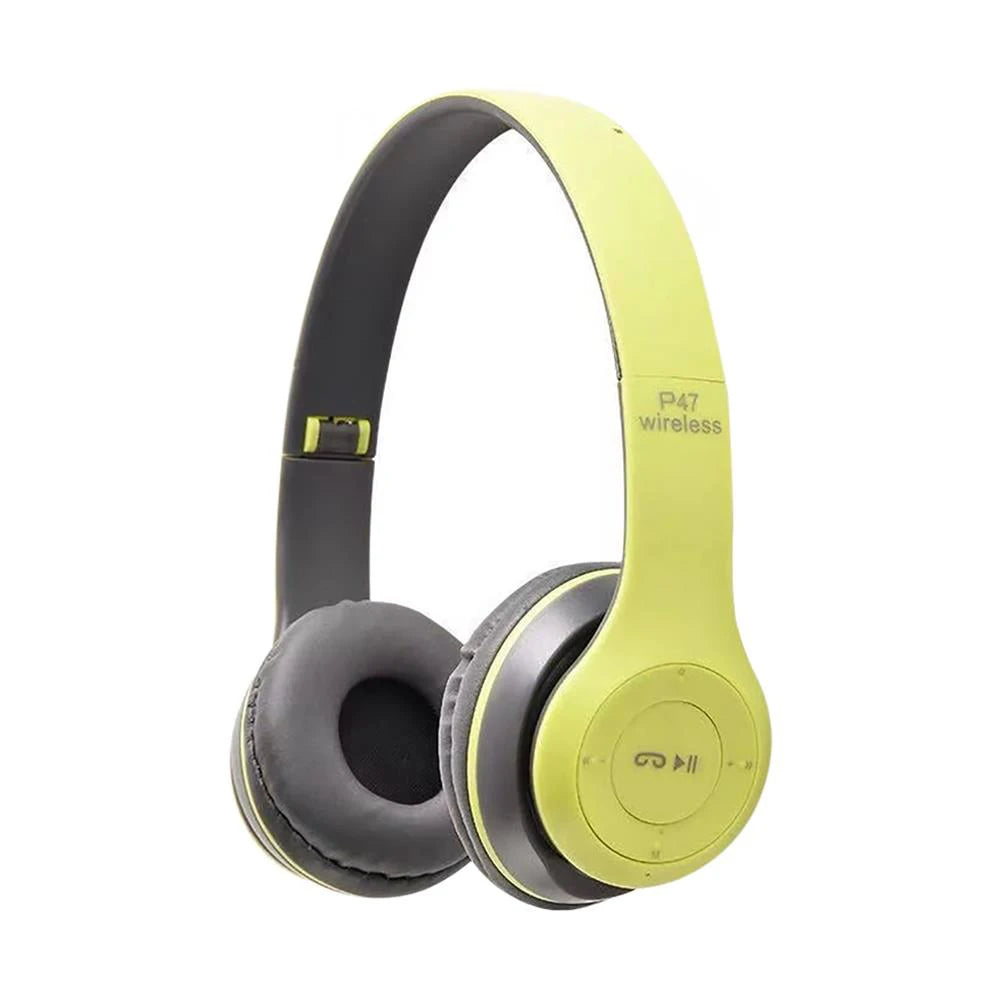 P47 Wireless Earphones 5.0 Bluetooth Headset Folding Series HiFi Stereo Bass Sports Game Headset With Mic For Mobile Phone Game