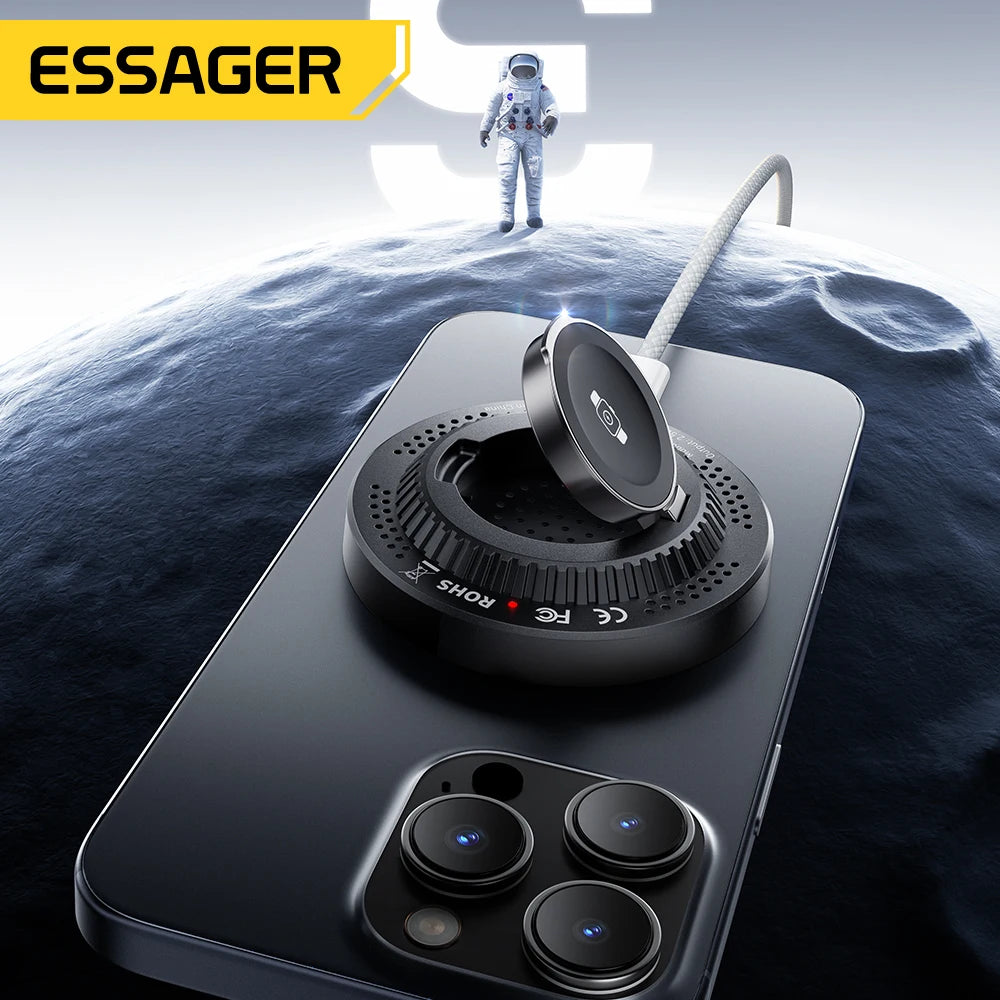 Essager 2-in-1 Magnetic Wireless Charger 15W With Holder Portable Fast Charging For iPhone 16 15 14 Pro Max iWatch Huawei Xiaomi