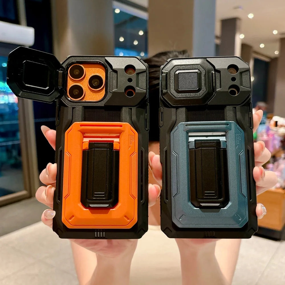 Phone Case For iPhone 17 16 15 14 13 Pro Max Plus Heavy Duty Protection With Sliding Camera Cover And Card Clip Cover Shockproof
