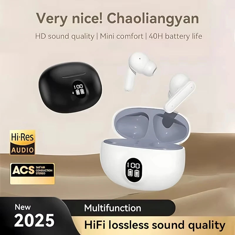 Mini Slim TWS Wireless Bluetooth Earbuds Noise Isolation Long Playtime Battery Built-In Mic for Hands-Free Calls Music Streaming
