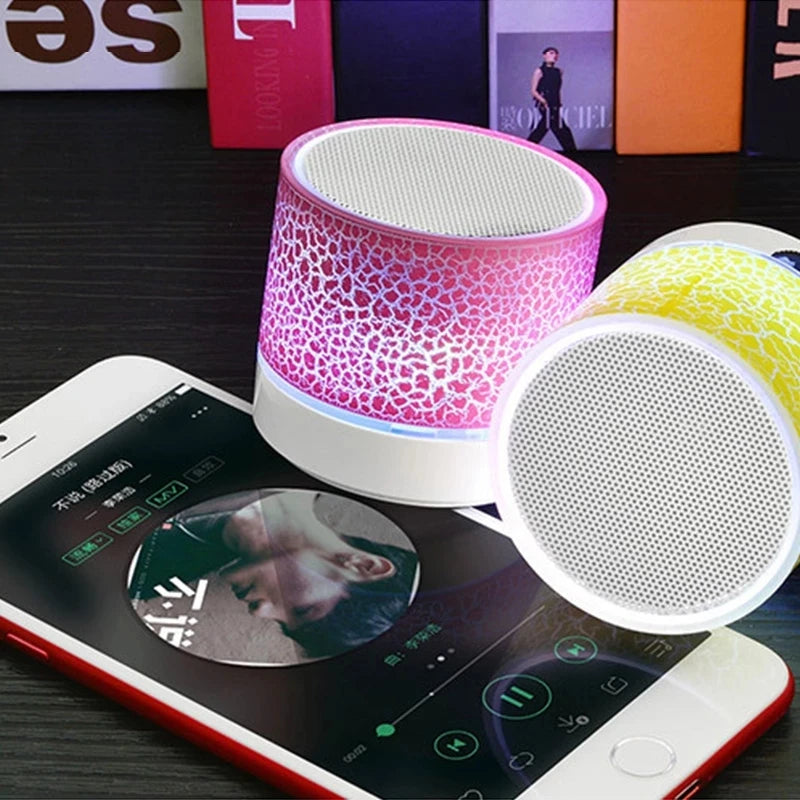 Mini Bluetooth Speaker Wireless Loud Speaker Crack LED SD Card USB Subwoofer Portable MP3 Music Sound Column For Computer Laptop
