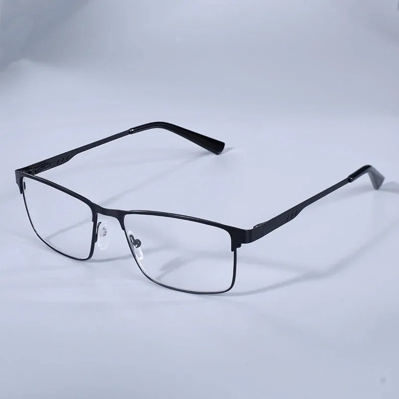 +0.75 1.25 1.5 1.75 2.0 2.25 2.75 Anti Blue Mens Glasses Men Square Metal Large Frame Reading Presbyopia Glasses Gafas Lectura
