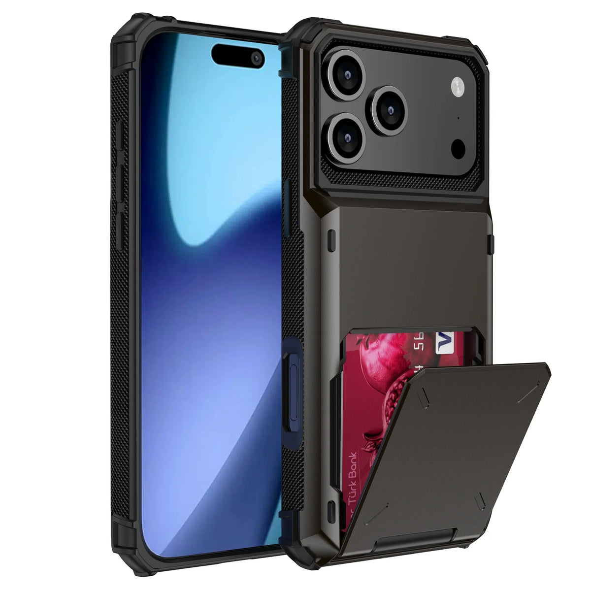 Case For iPhone 18 Pro Max 18 Pro 17 Pro Max 17 Pro Card Holder Heavy Duty Wallet Hidden Flip Slot Protective Hard Back Cover