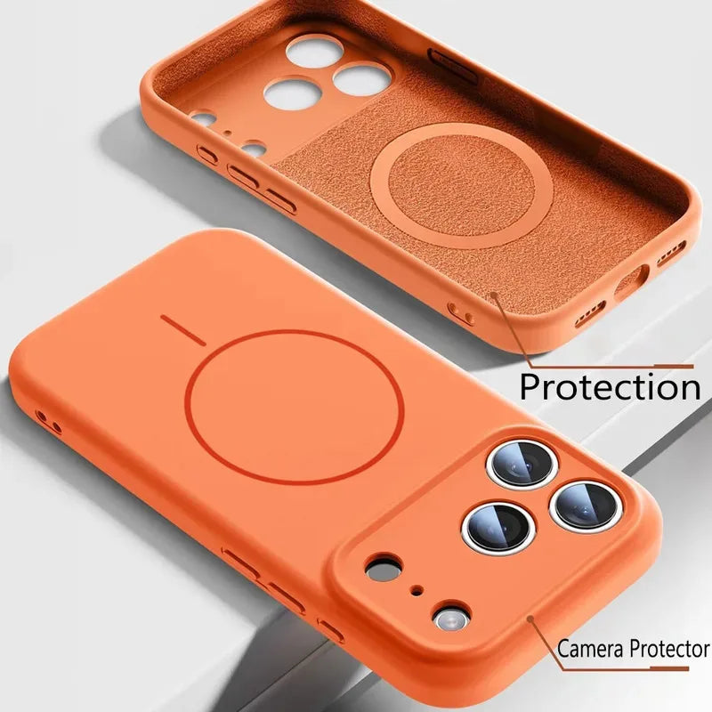 For Magsafe Liquid Silicone Phone Cases For iPhone 17 16 15 14 13 12 Pro Max 16 Plus Air Case Magnetic Wireless Charging Cover