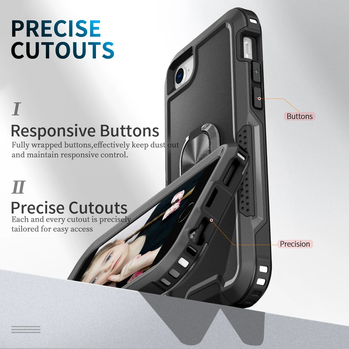 Heavy Duty Drop Protection Kickstand Rugged Shockproof/Dust Proof 3-Layer Phone Case For iPhone 6 6S/7/8/SE 2020 2022