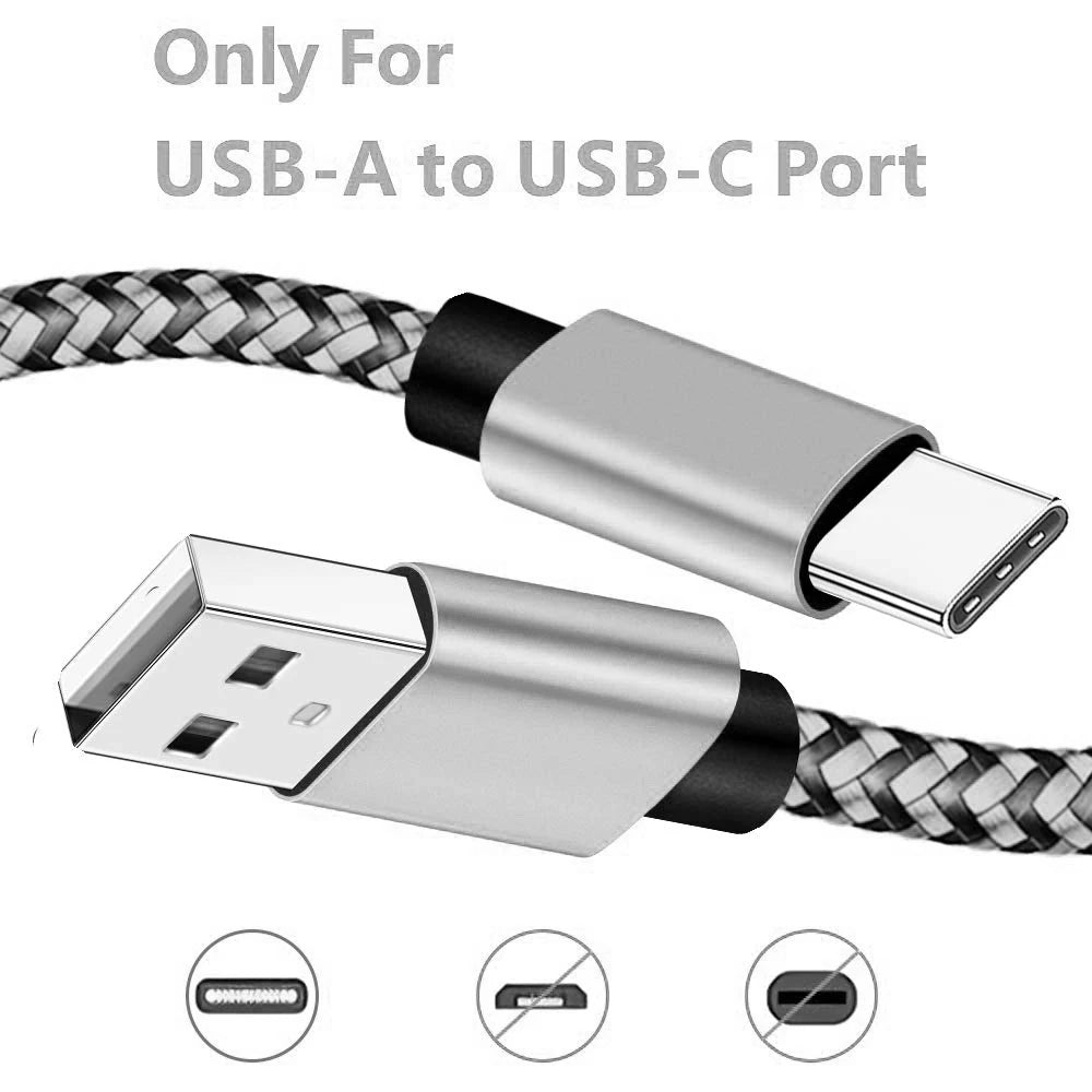 3M USB A To Type C Cable Date Sync Line 3A Mobile Phone Fast Charger Cable Braided Wire Charger Cable For Xiaomi Huawei Android