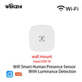 ZigBee Wifi MmWave Human Presence Motion Sensor With Luminance/Distance Detection 5/110/220V Tuya Smart Life Home Automation