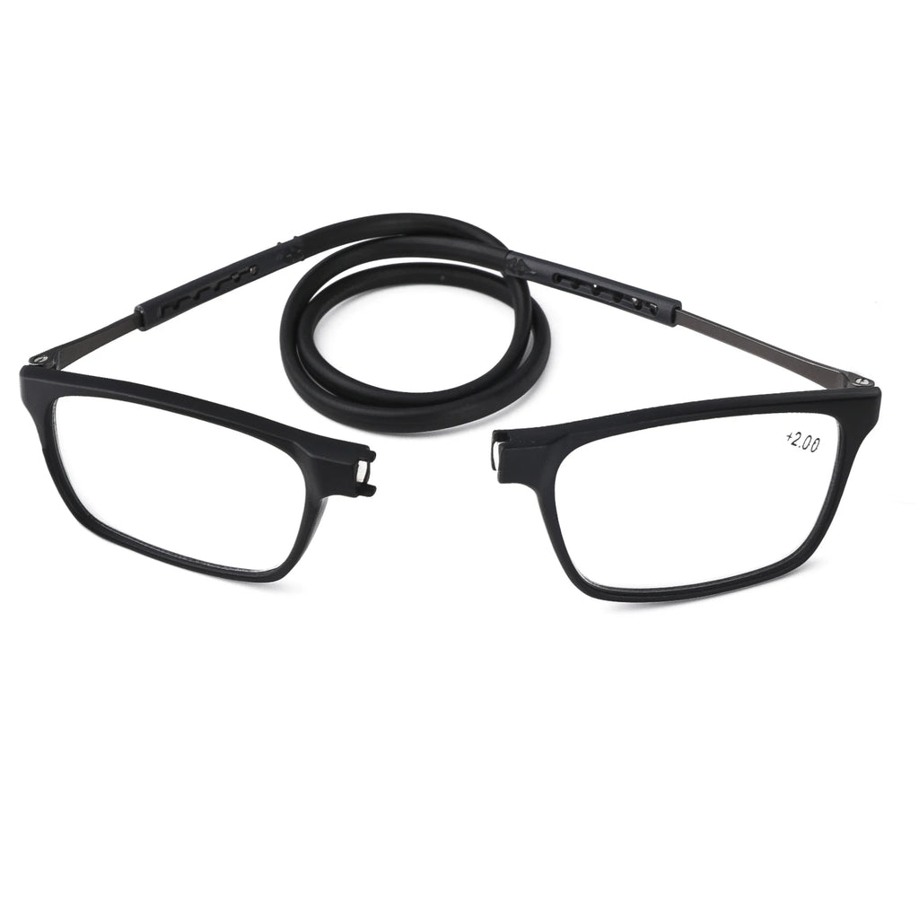 Portable Folding Reading Glasses High Definition Resin Fashion Presbyopic Eyeglasses Neck Reading Glasses Reading Glasses Men